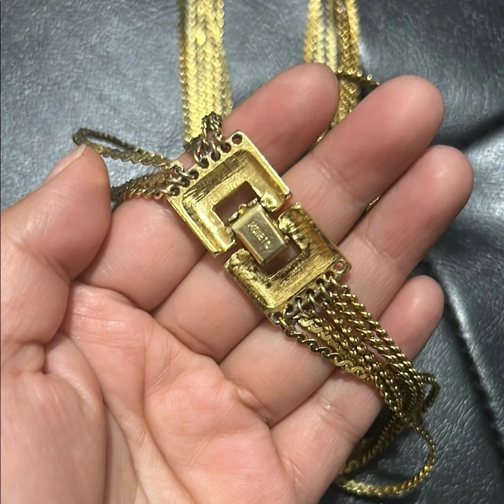 Gold Multi-Strand Necklace & earrings